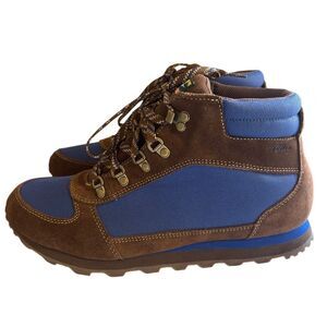 LL Bean Katahdin Waterproof Leather Hiking Boots Mens Size 11M Brown Blue